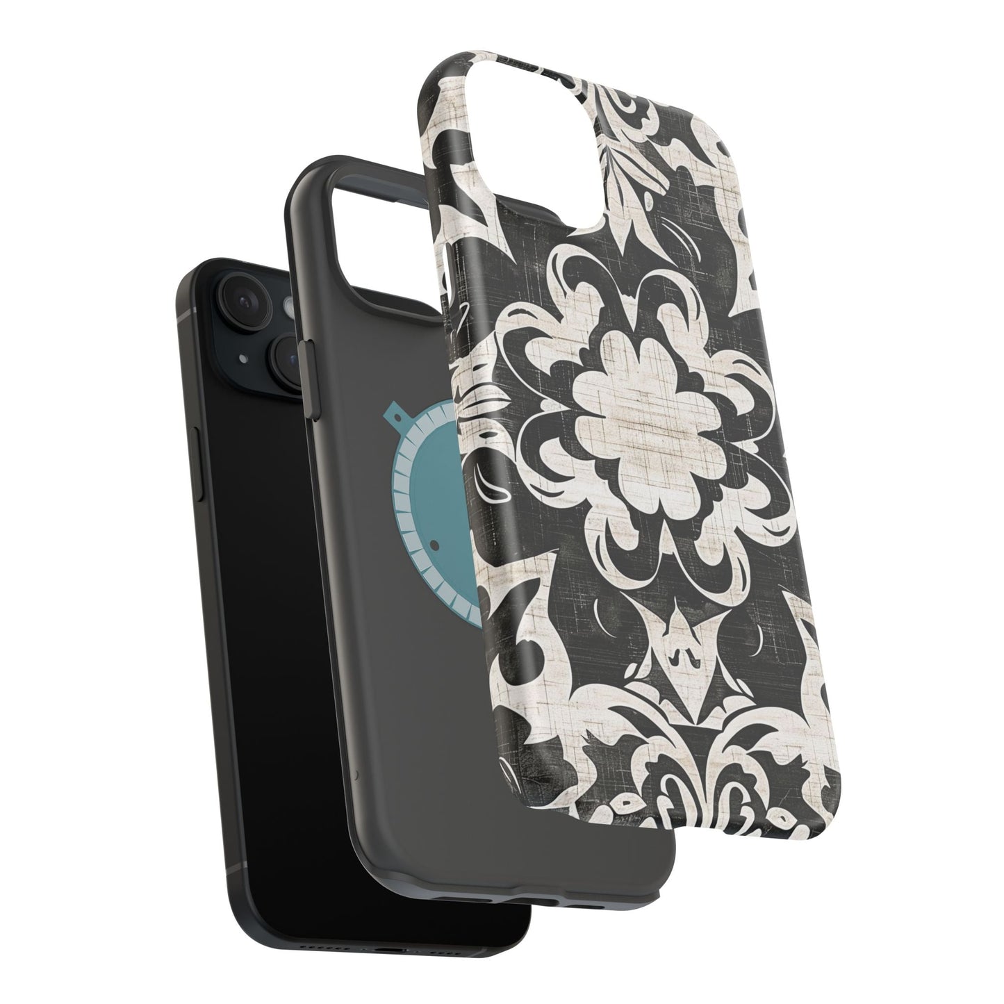Damask Black & White Magnetic Impact Phone Case - DIGITAL X