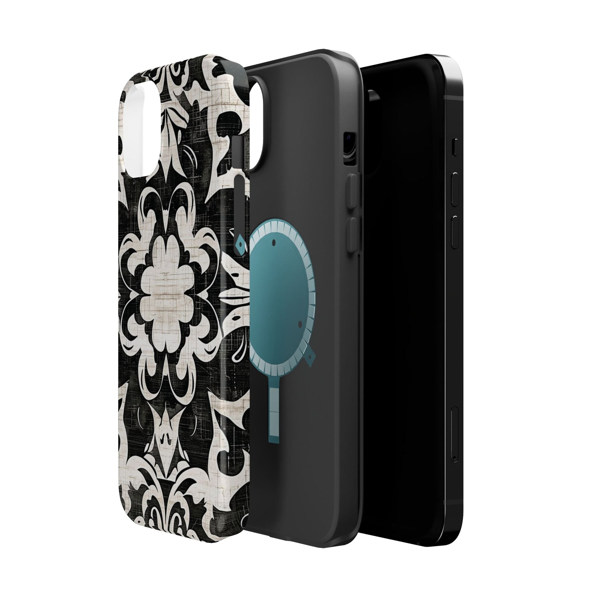 Damask Black & White Magnetic Impact Phone Case - DIGITAL X