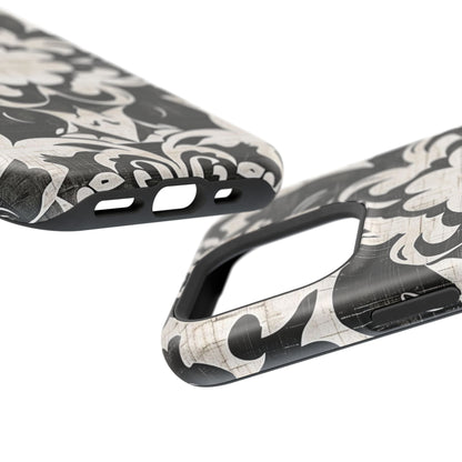 Damask Black & White Magnetic Impact Phone Case - DIGITAL X