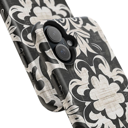 Damask Black & White Magnetic Impact Phone Case - DIGITAL X