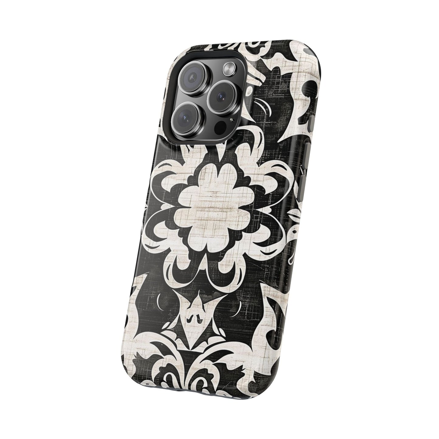 Damask Black & White Magnetic Impact Phone Case - DIGITAL X