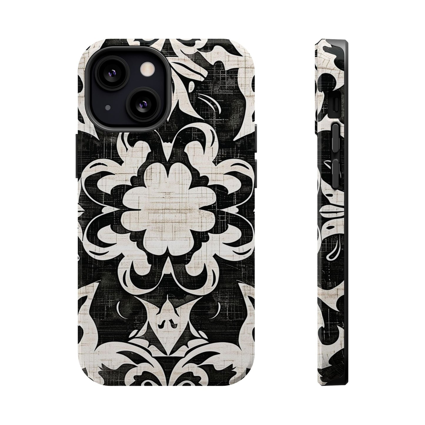 Damask Black & White Magnetic Impact Phone Case - DIGITAL X