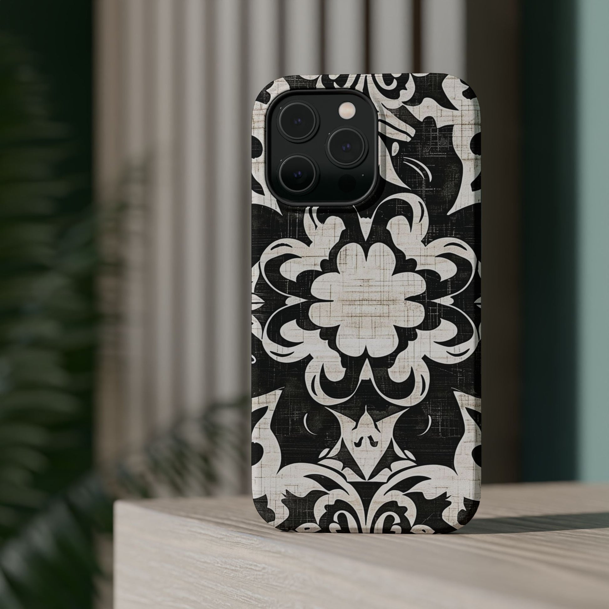 Damask Black & White Magnetic Impact Phone Case - DIGITAL X