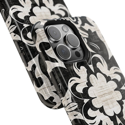 Damask Black & White Magnetic Impact Phone Case - DIGITAL X