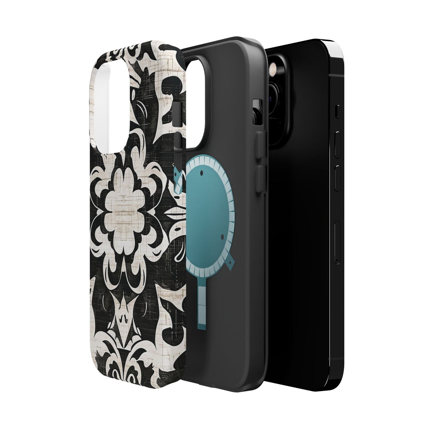 Damask Black & White Magnetic Impact Phone Case - DIGITAL X
