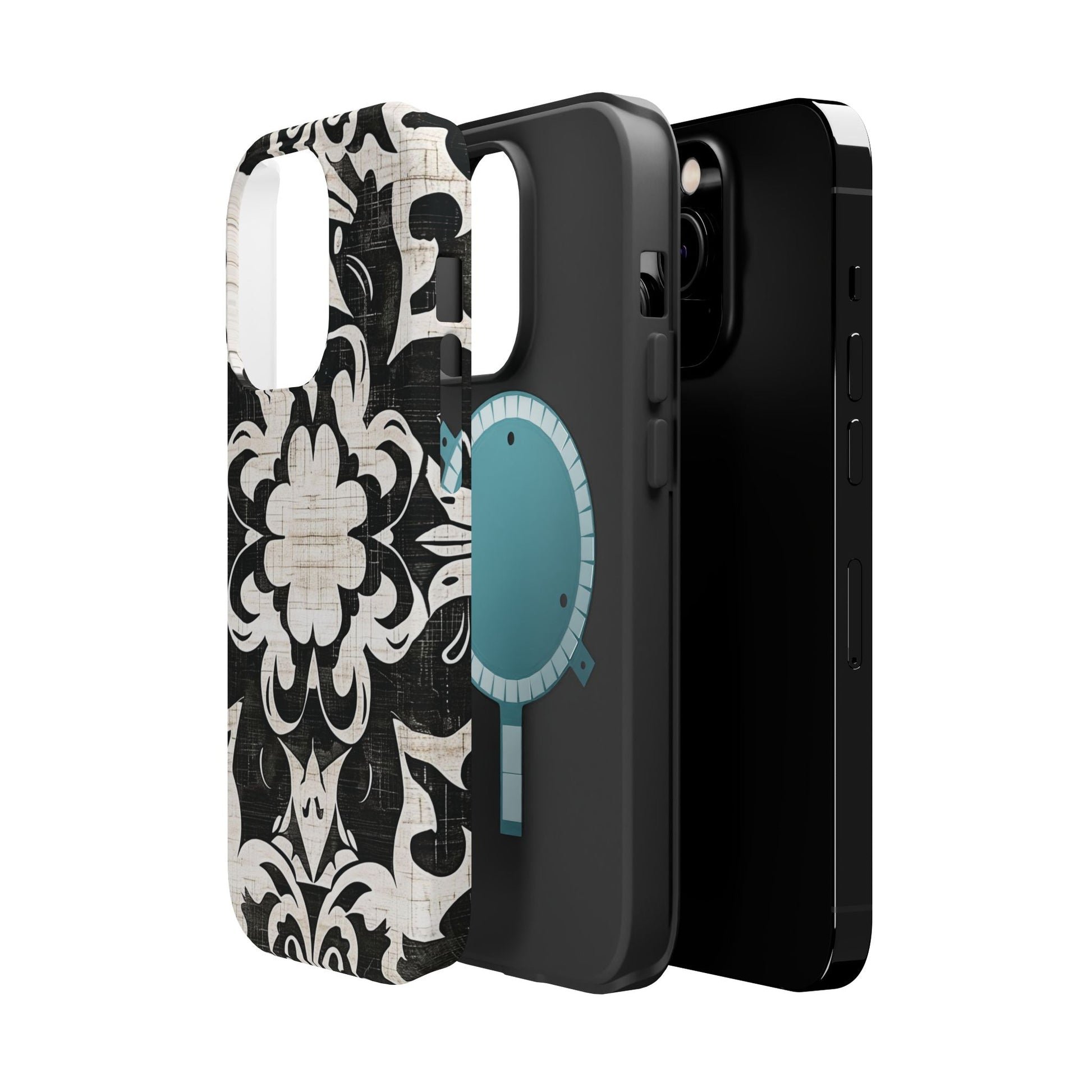 Damask Black & White Magnetic Impact Phone Case - DIGITAL X