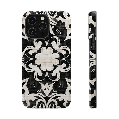 Damask Black & White Magnetic Impact Phone Case - DIGITAL X
