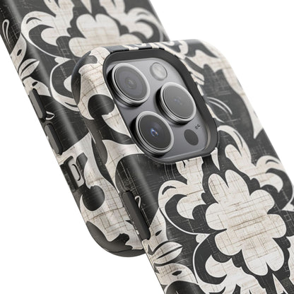 Damask Black & White Magnetic Impact Phone Case - DIGITAL X