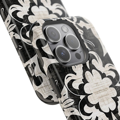 Damask Black & White Magnetic Impact Phone Case - DIGITAL X