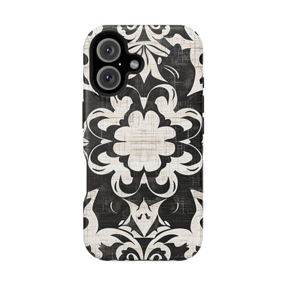 Damask Black & White Magnetic Impact Phone Case - DIGITAL X