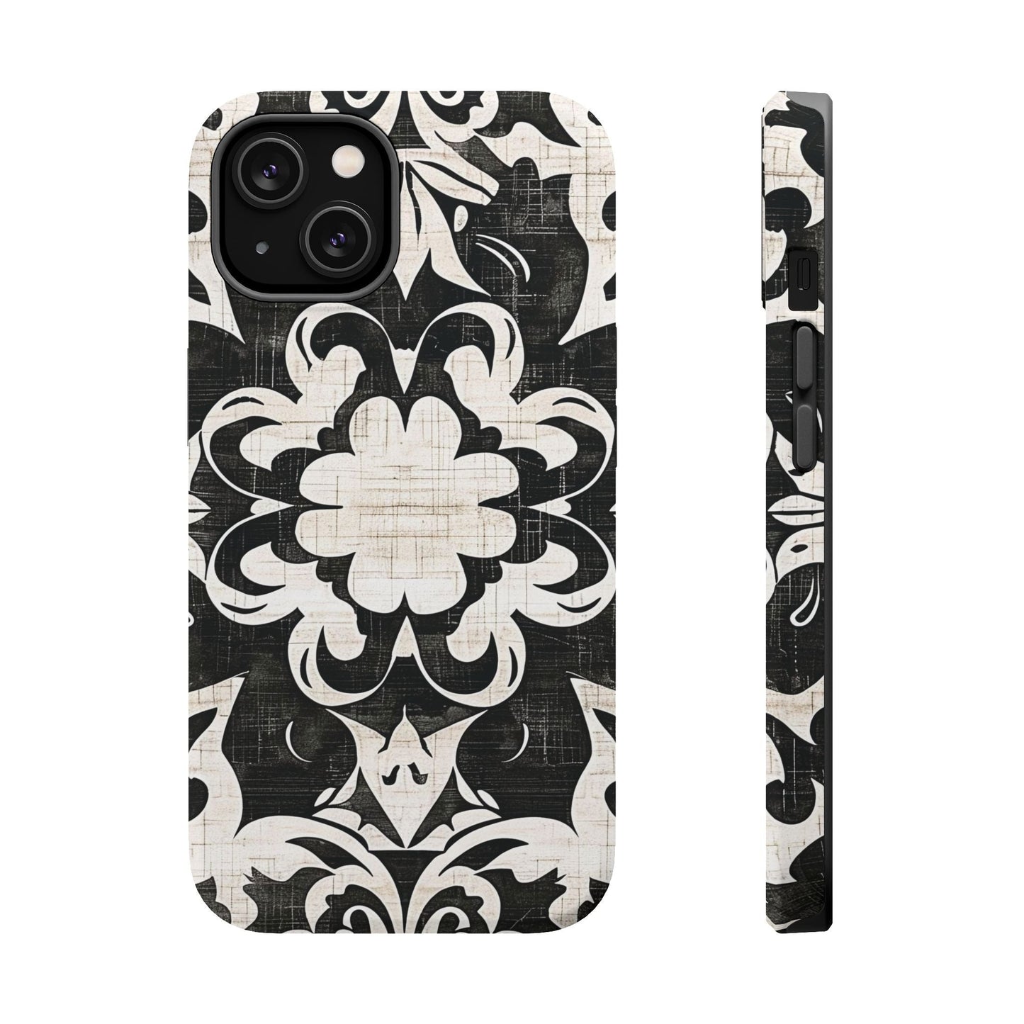 Damask Black & White Magnetic Impact Phone Case - DIGITAL X