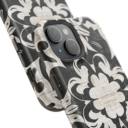 Damask Black & White Magnetic Impact Phone Case - DIGITAL X