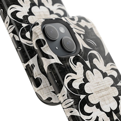 Damask Black & White Magnetic Impact Phone Case - DIGITAL X
