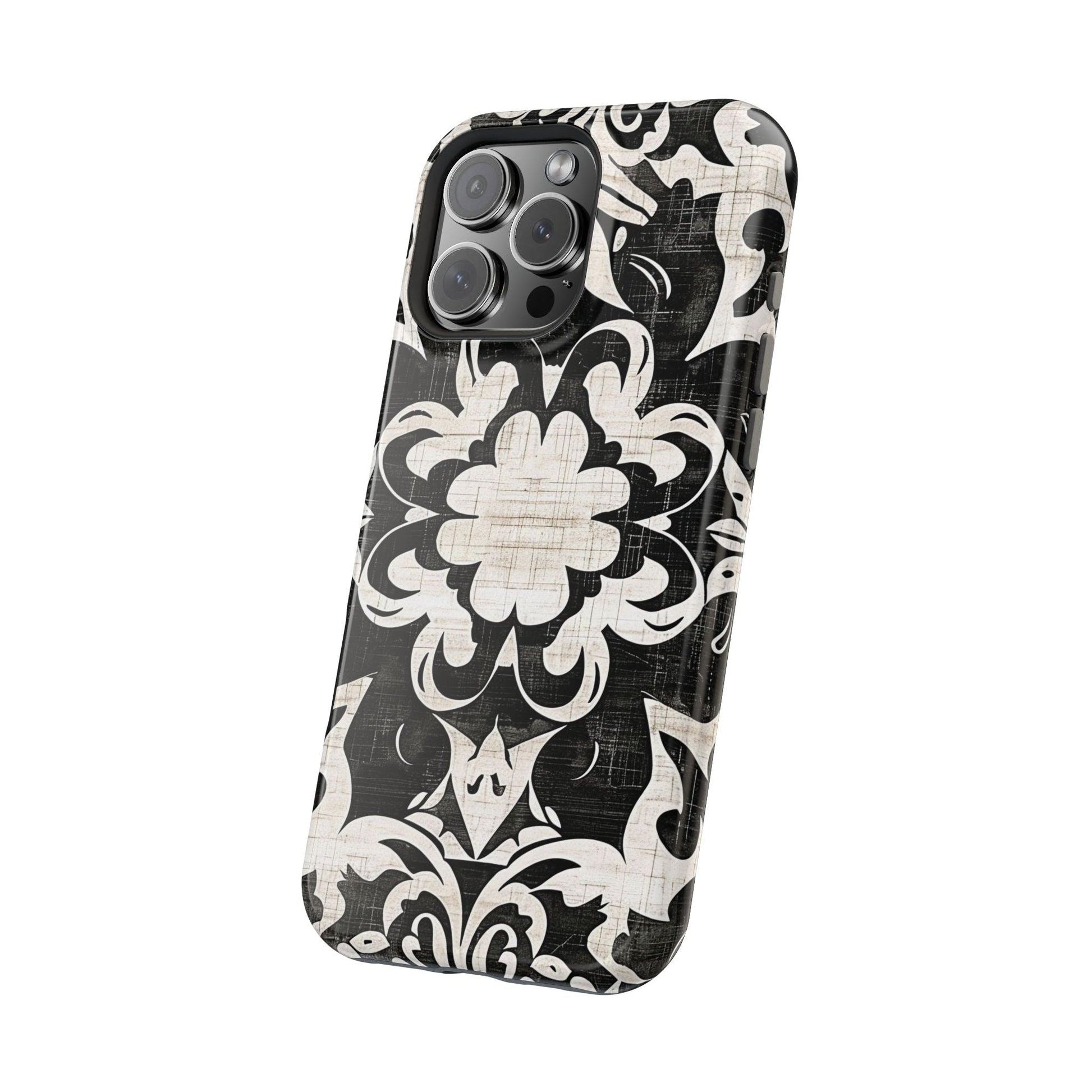 Damask Black & White Magnetic Impact Phone Case - DIGITAL X