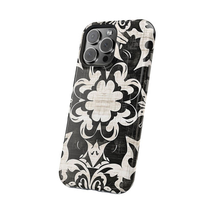 Damask Black & White Magnetic Impact Phone Case - DIGITAL X