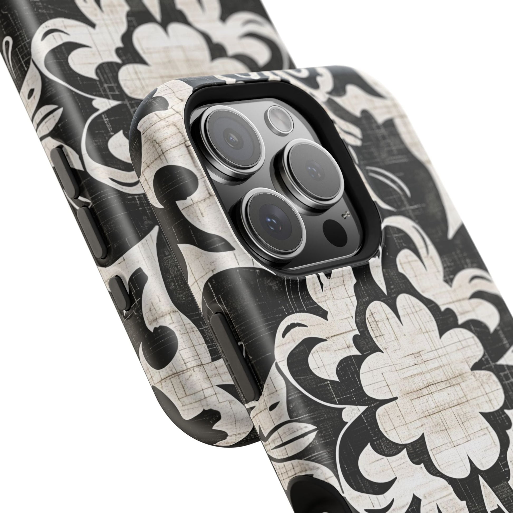 Damask Black & White Magnetic Impact Phone Case - DIGITAL X