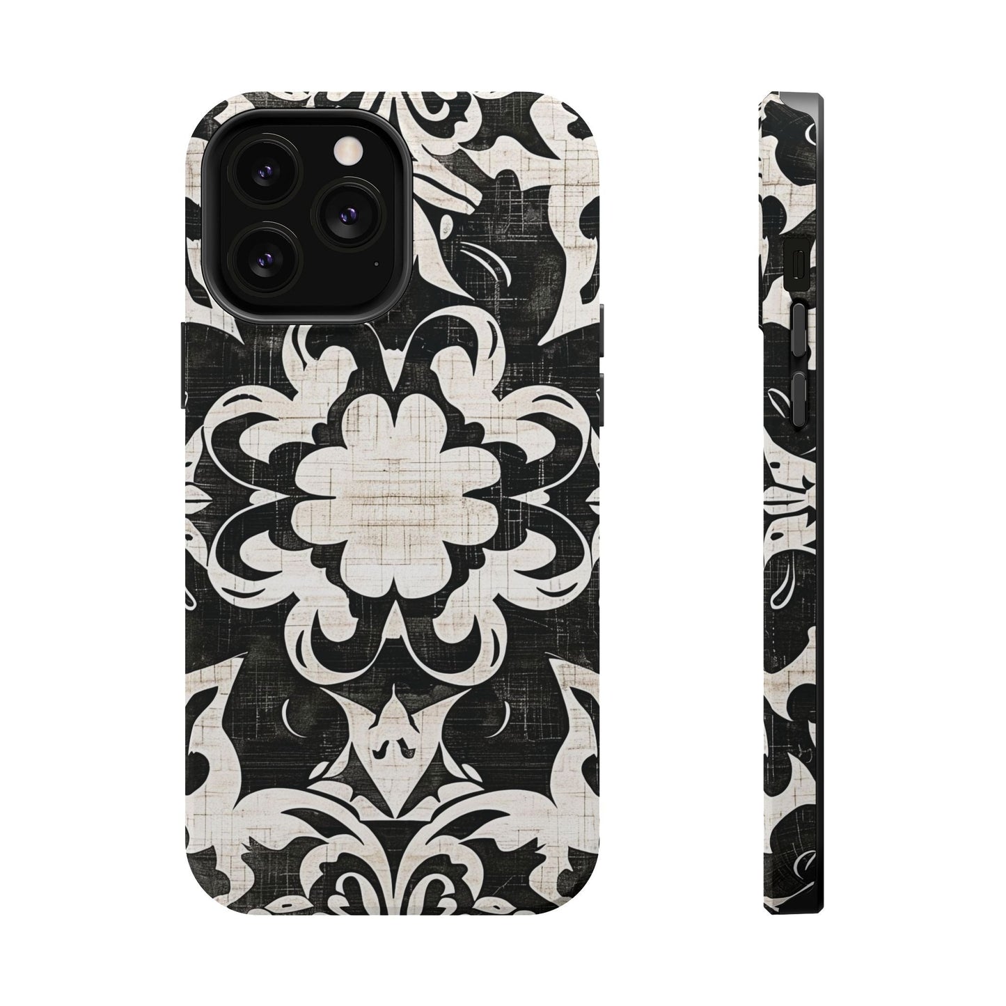 Damask Black & White Magnetic Impact Phone Case - DIGITAL X