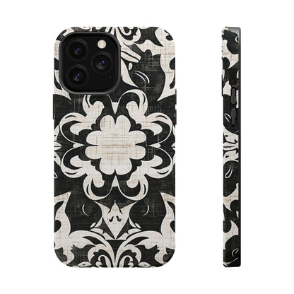 Damask Black & White Magnetic Impact Phone Case - DIGITAL X