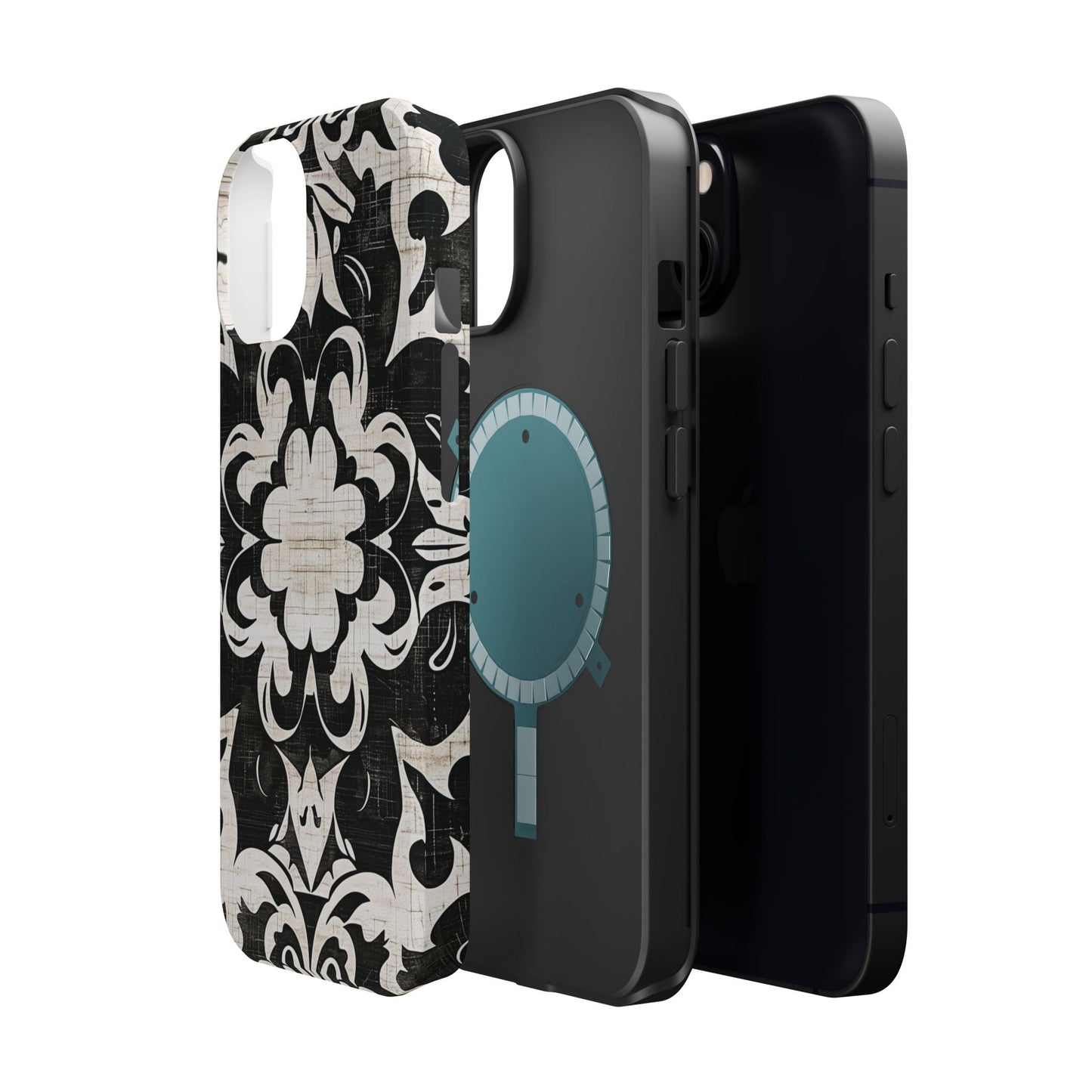 Damask Black & White Magnetic Impact Phone Case - DIGITAL X