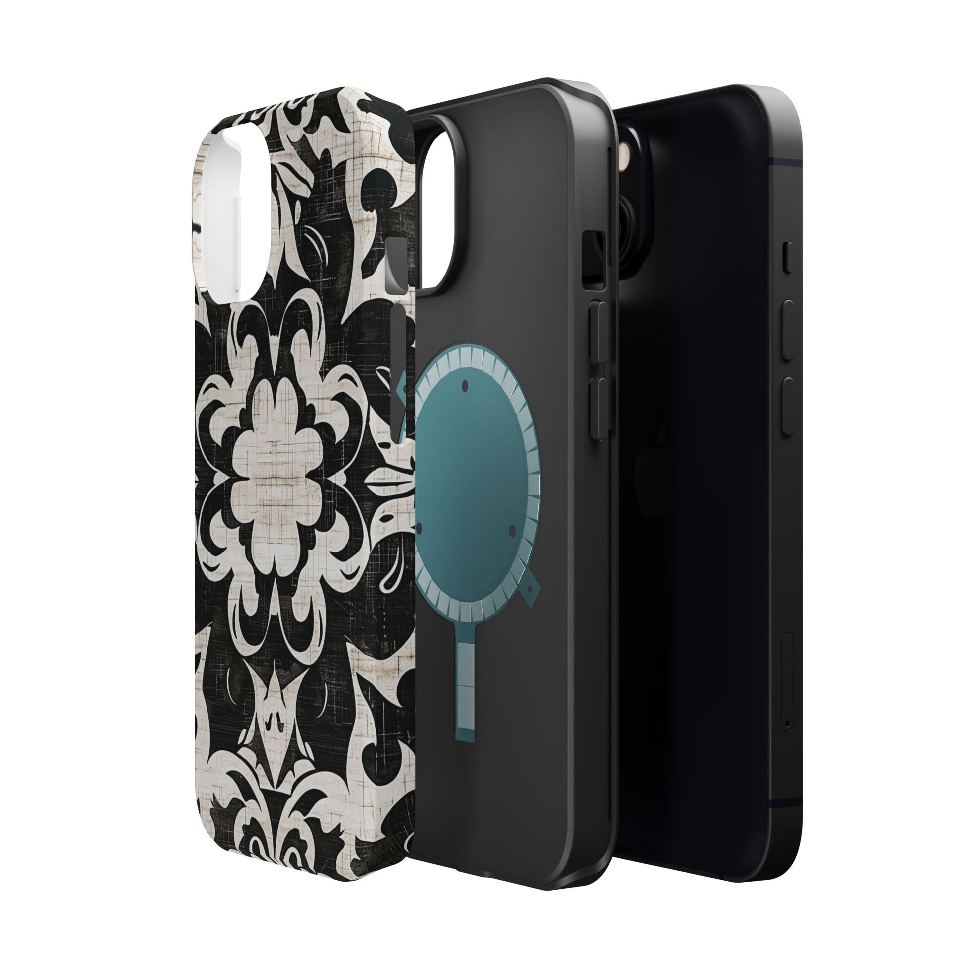 Damask Black & White Magnetic Impact Phone Case - DIGITAL X