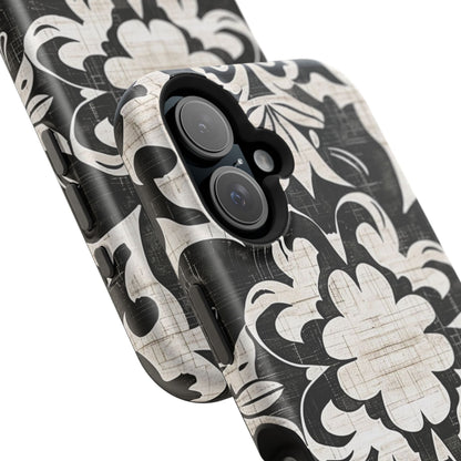 Damask Black & White Magnetic Impact Phone Case - DIGITAL X