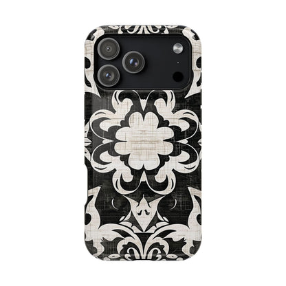 Damask Black & White Magnetic Impact Phone Case - DIGITAL X