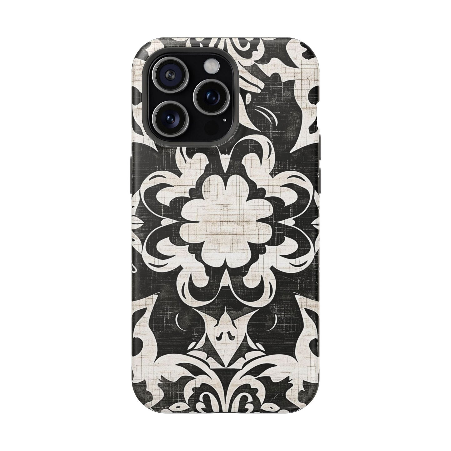 Damask Black & White Magnetic Impact Phone Case - DIGITAL X