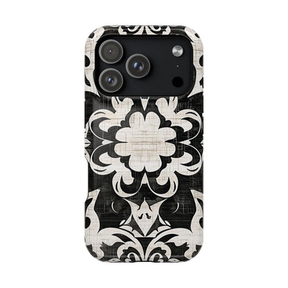 Damask Black & White Magnetic Impact Phone Case - DIGITAL X