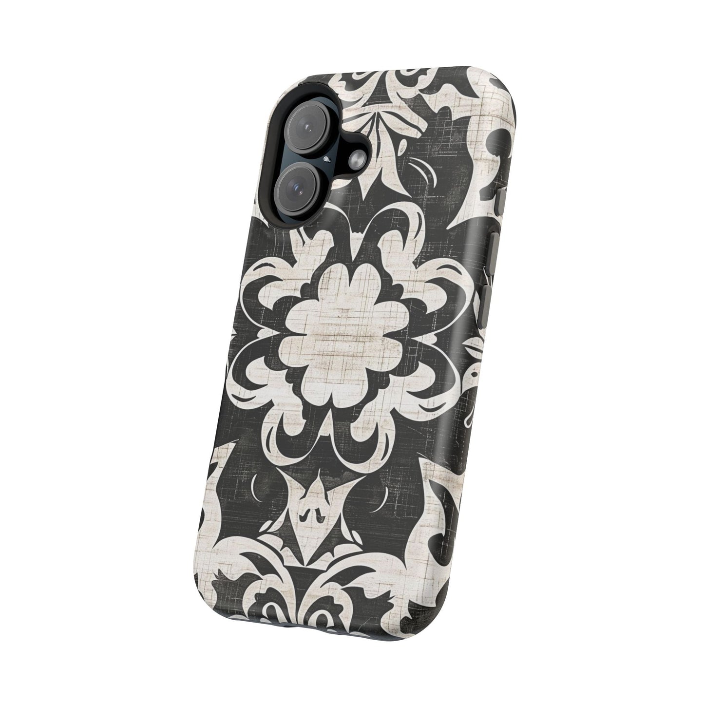 Damask Black & White Magnetic Impact Phone Case - DIGITAL X