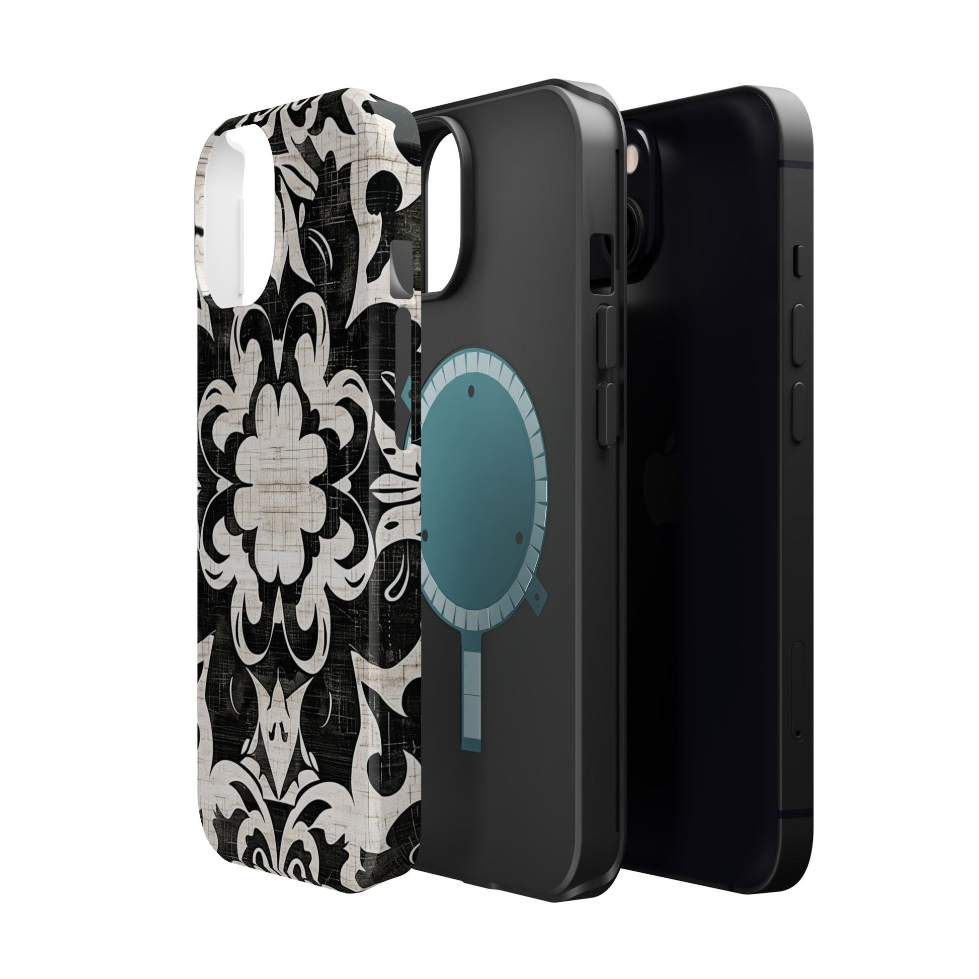 Damask Black & White Magnetic Impact Phone Case - DIGITAL X