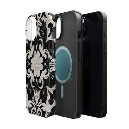 Damask Black & White Magnetic Impact Phone Case - DIGITAL X
