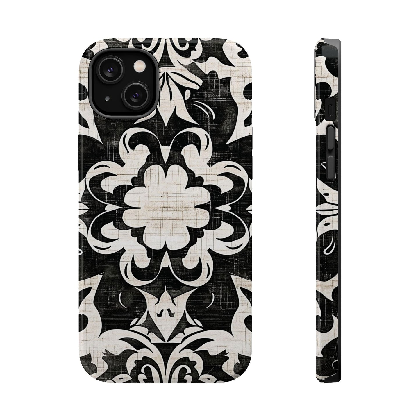Damask Black & White Magnetic Impact Phone Case - DIGITAL X