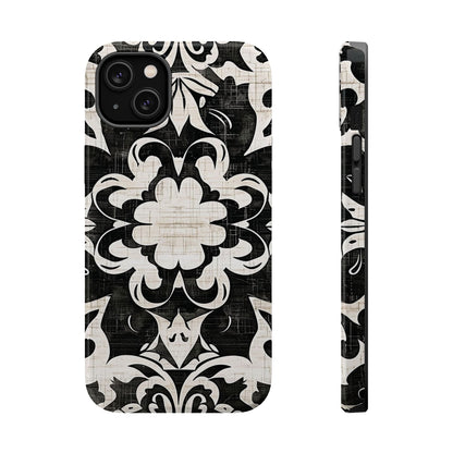 Damask Black & White Magnetic Impact Phone Case - DIGITAL X