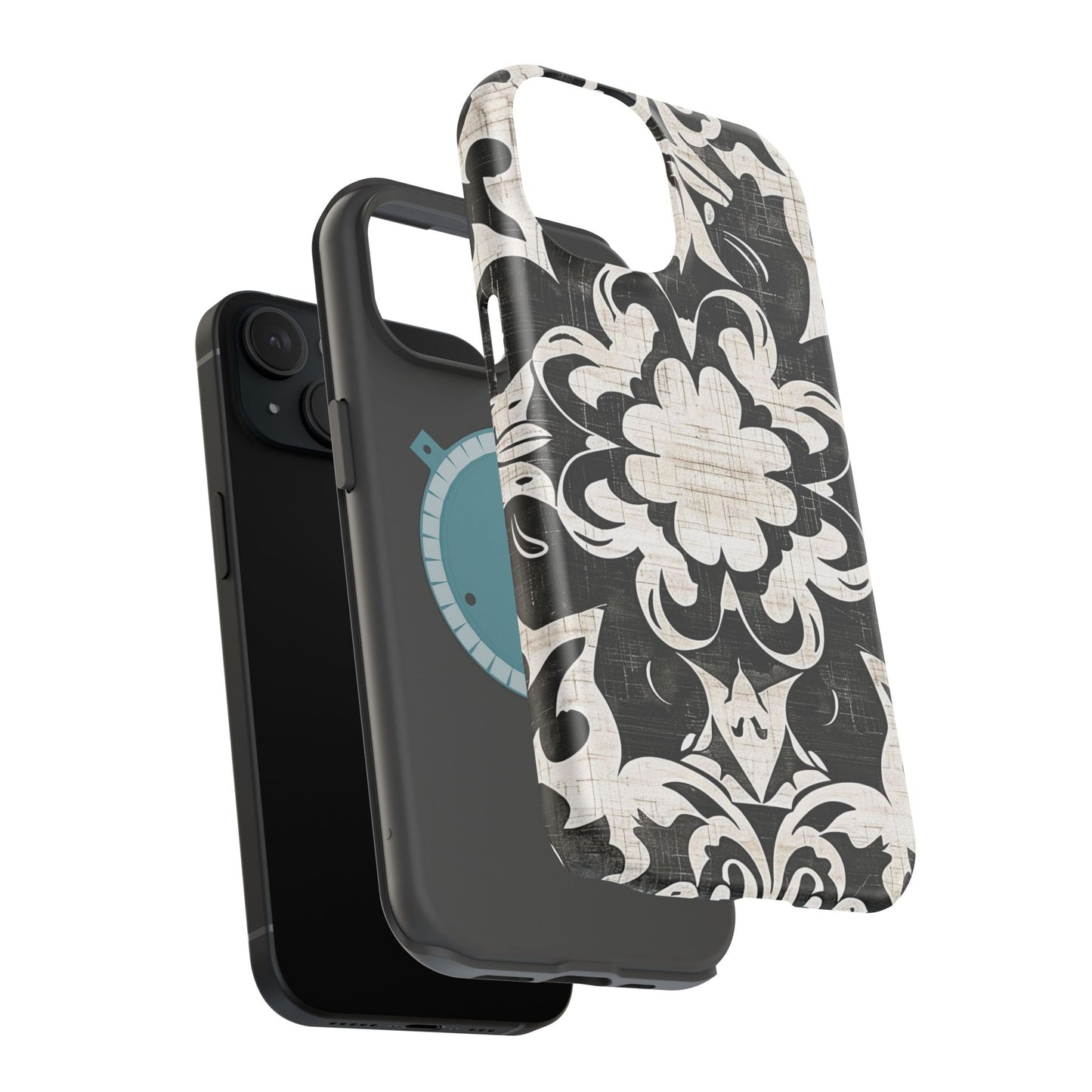 Damask Black & White Magnetic Impact Phone Case - DIGITAL X