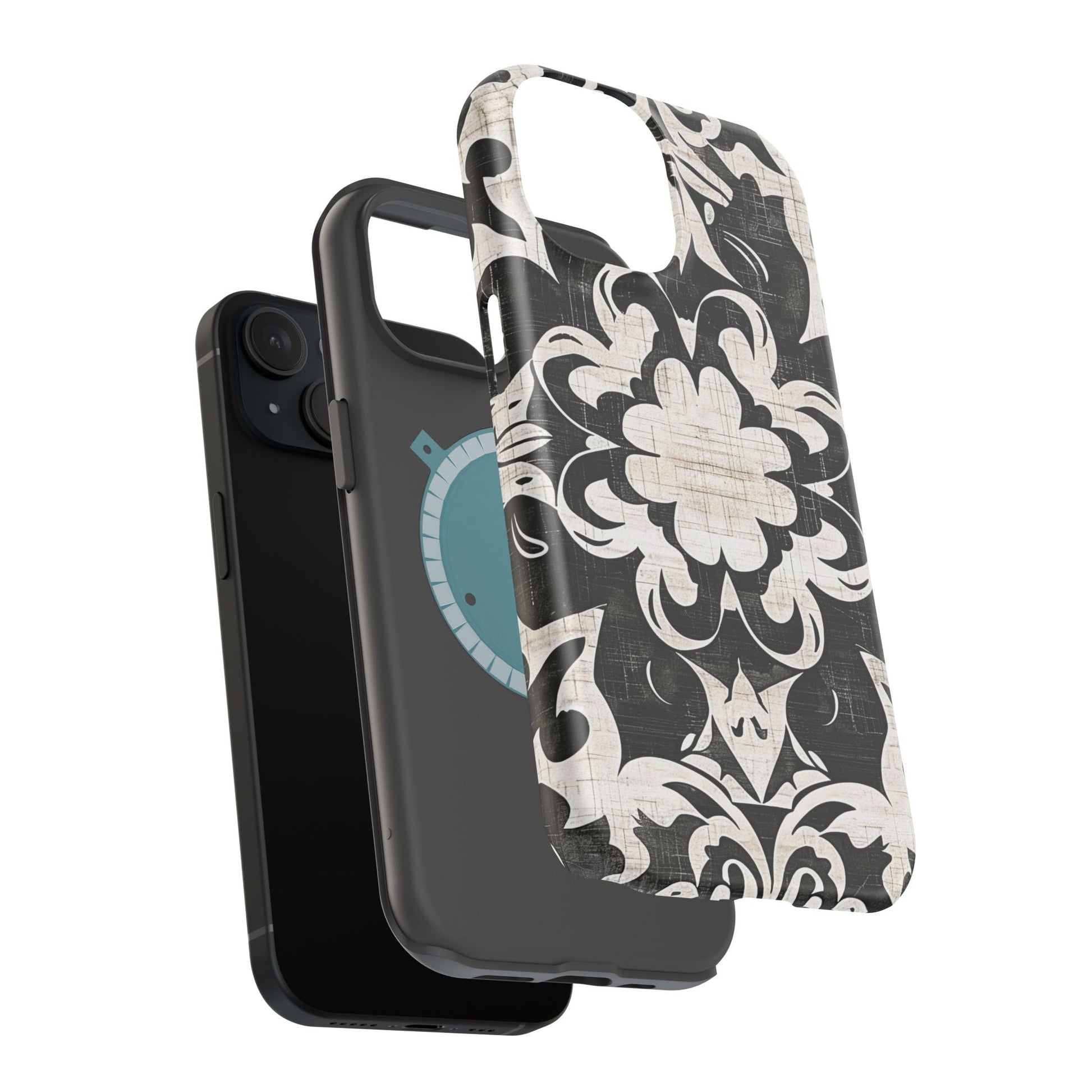 Damask Black & White Magnetic Impact Phone Case - DIGITAL X