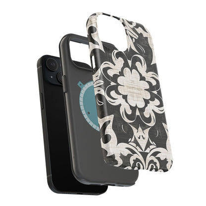 Damask Black & White Magnetic Impact Phone Case - DIGITAL X