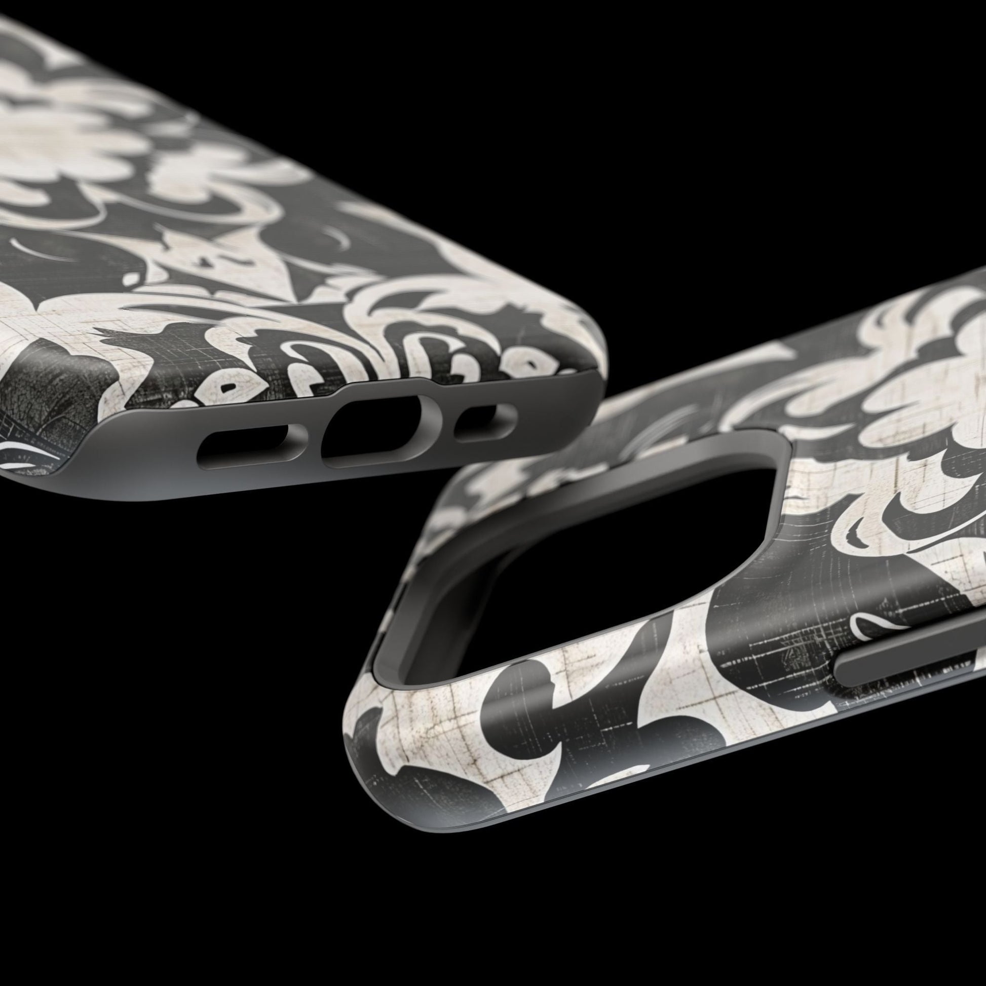 Damask Black & White Magnetic Impact Phone Case - DIGITAL X