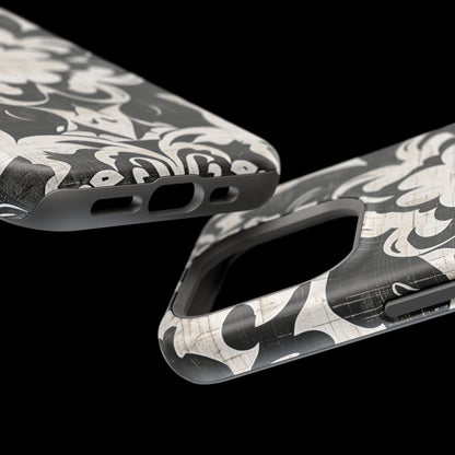 Damask Black & White Magnetic Impact Phone Case - DIGITAL X