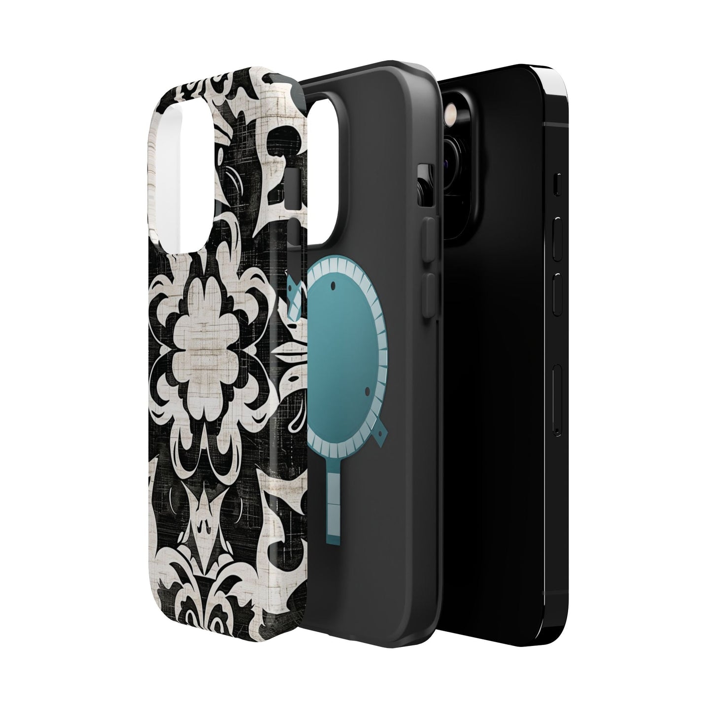 Damask Black & White Magnetic Impact Phone Case - DIGITAL X