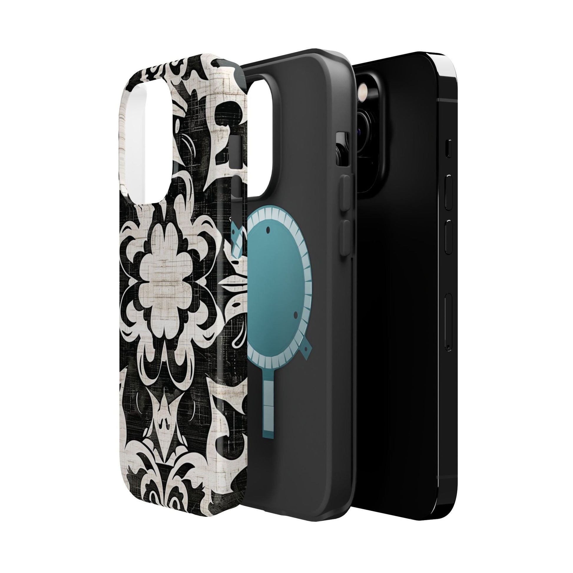 Damask Black & White Magnetic Impact Phone Case - DIGITAL X