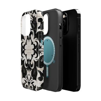 Damask Black & White Magnetic Impact Phone Case - DIGITAL X