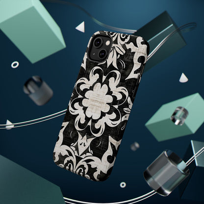 Damask Black & White Magnetic Impact Phone Case - DIGITAL X