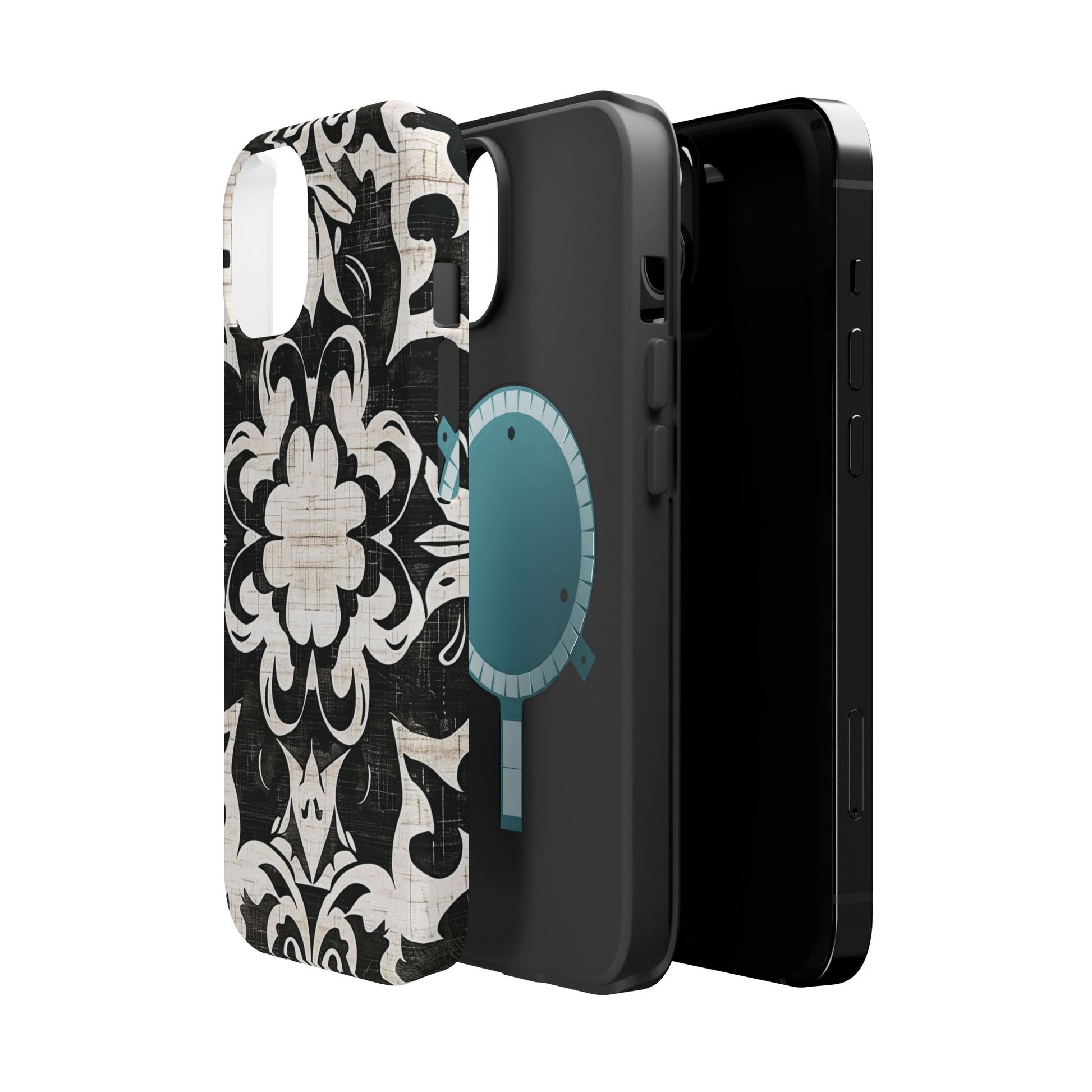 Damask Black & White Magnetic Impact Phone Case - DIGITAL X