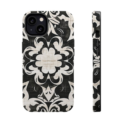 Damask Black & White Magnetic Impact Phone Case - DIGITAL X