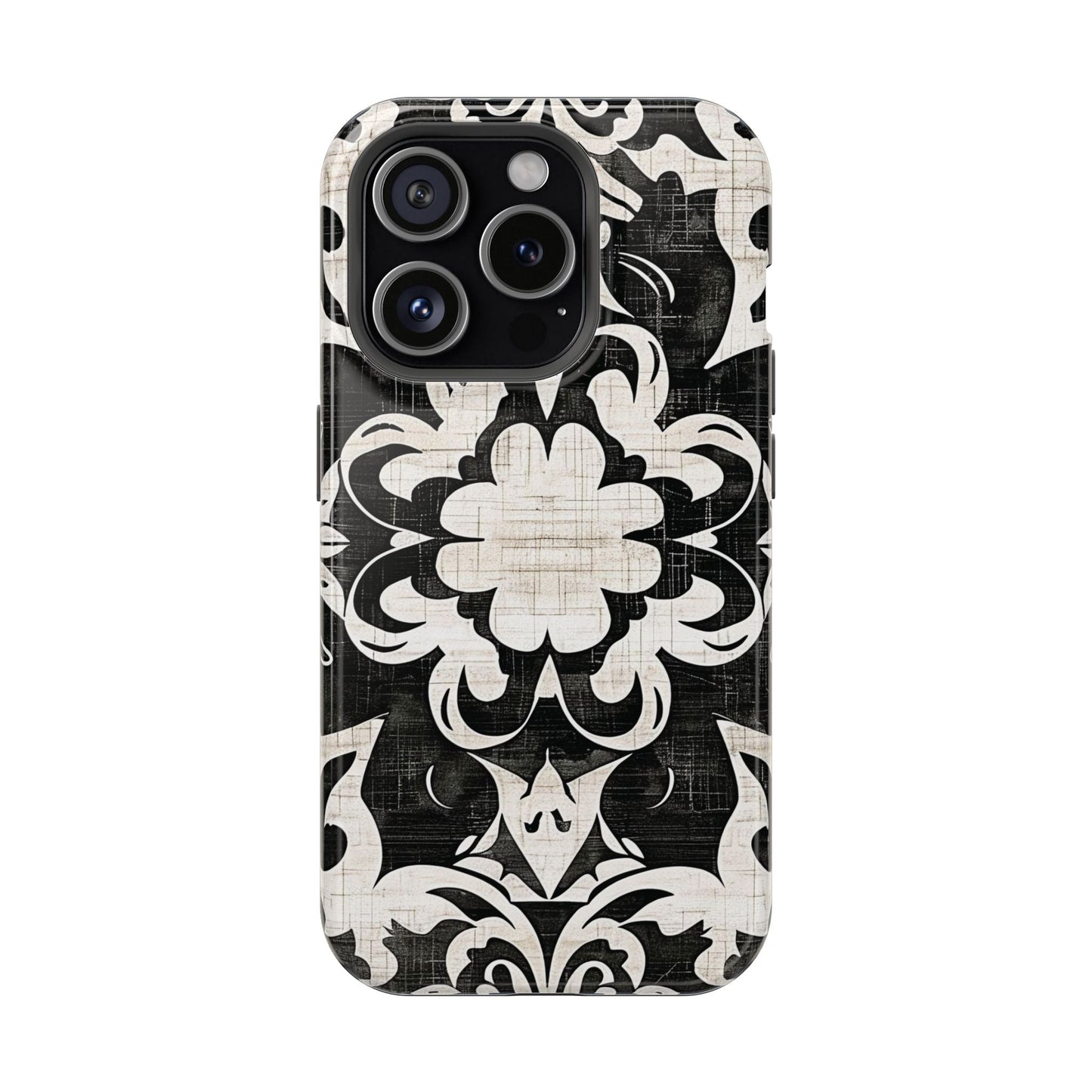 Damask Black & White Magnetic Impact Phone Case - DIGITAL X
