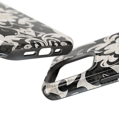 Damask Black & White Magnetic Impact Phone Case - DIGITAL X