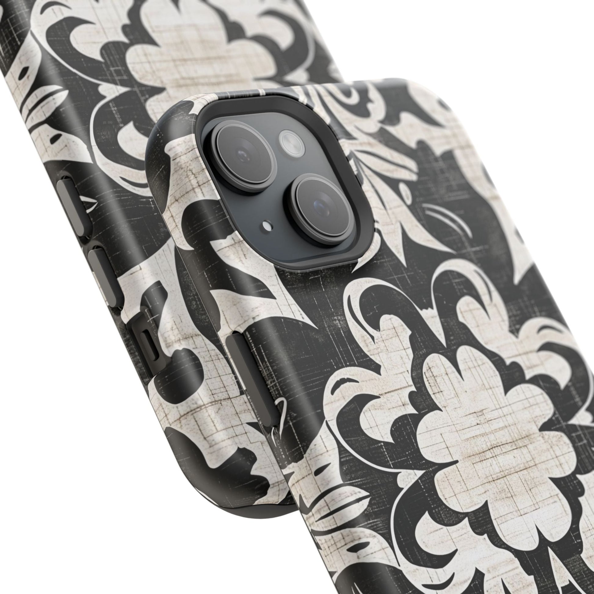 Damask Black & White Magnetic Impact Phone Case - DIGITAL X