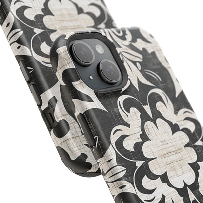 Damask Black & White Magnetic Impact Phone Case - DIGITAL X