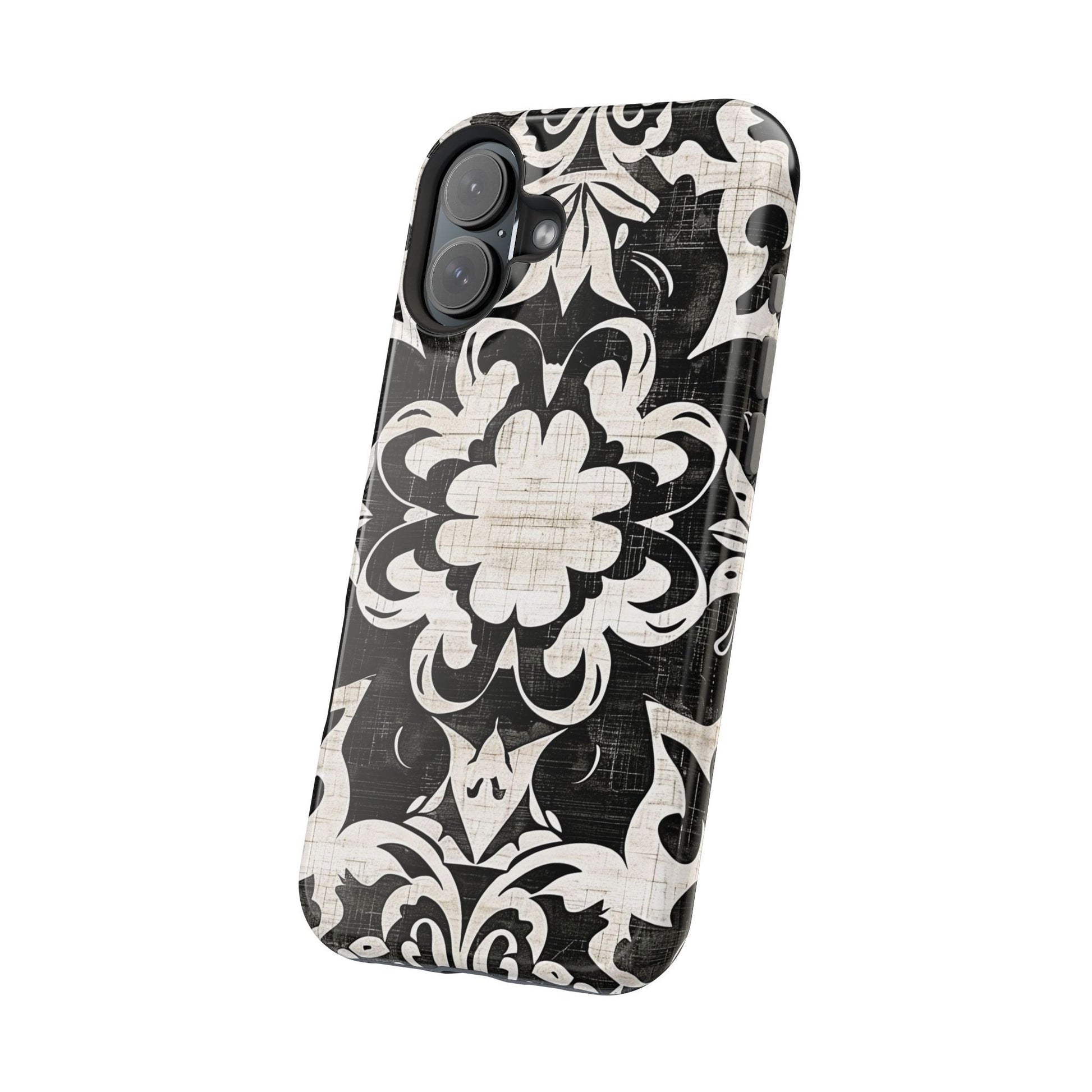 Damask Black & White Magnetic Impact Phone Case - DIGITAL X