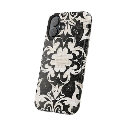 Damask Black & White Magnetic Impact Phone Case - DIGITAL X